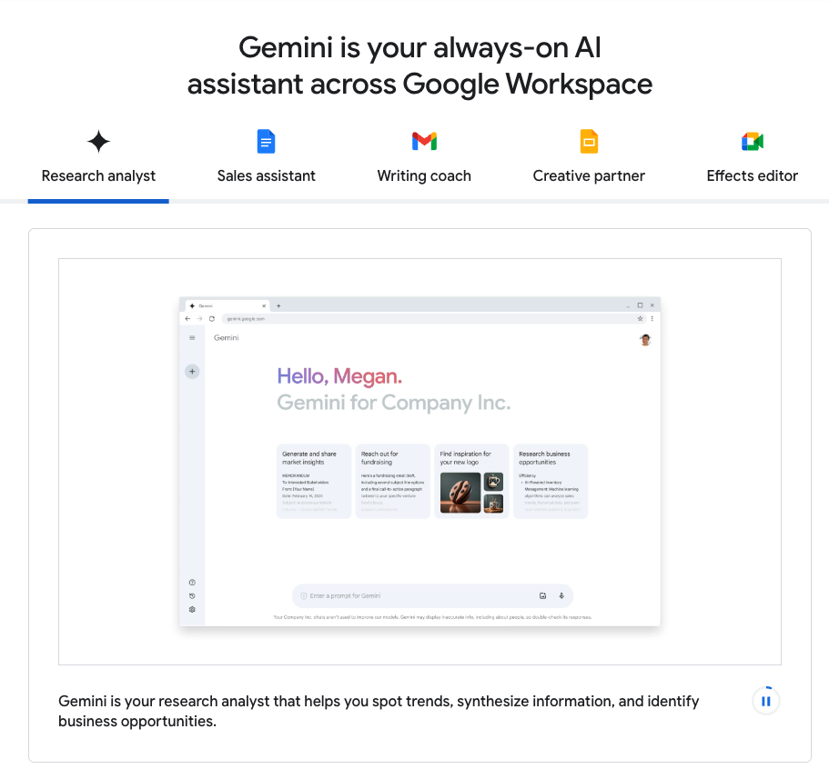 Gemini with Google Workspace
