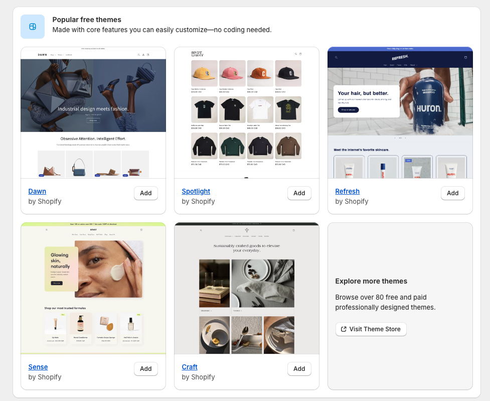 2. Customize Online Store